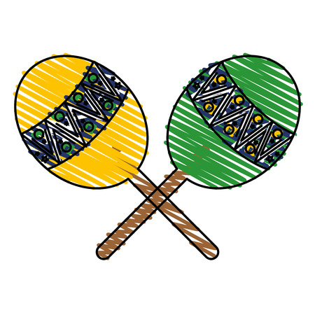 tropical maracas isolated icon vector illustration designのイラスト素材