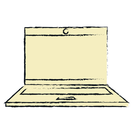 computer laptop isolated icon vector illustration designのイラスト素材