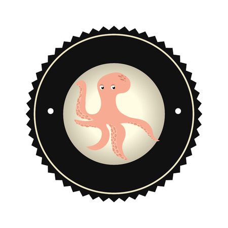Cool octopus sea food icon vector illustration designのイラスト素材