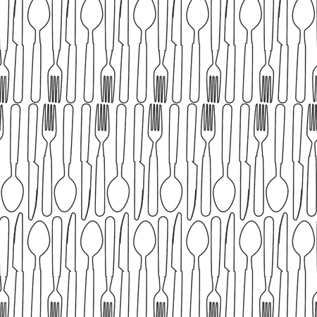 Artistic set cutlery tools icons vector illustration design in white backgroundのイラスト素材