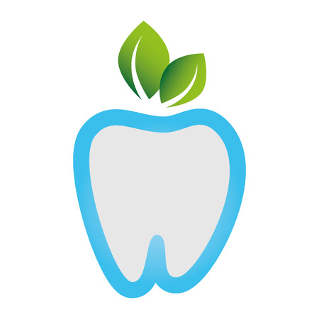 With leaf dental healthcare treatment icon vector illustration designのイラスト素材