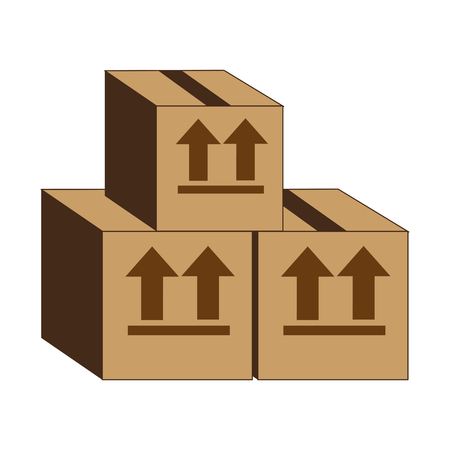 Set of carton box delivery service vector illustration designのイラスト素材