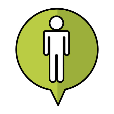 speech bubble with human figure silhouette icon vector illustration designのイラスト素材