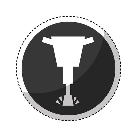 hydraulic hammer isolated icon vector illustration designのイラスト素材