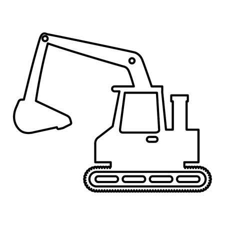excavator machine isolated icon vector illustration designのイラスト素材