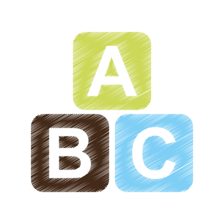 cubes blocks toy isolated icon vector illustration designのイラスト素材