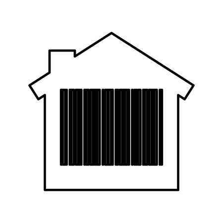 house with bar code isolated icon vector illustration designのイラスト素材