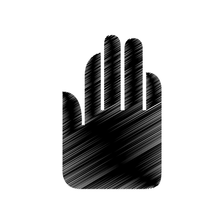 hand human silhouette icon vector illustration designのイラスト素材