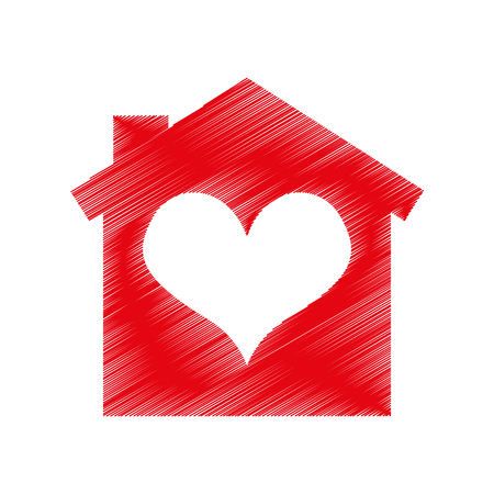 house with heart icon vector illustration designのイラスト素材