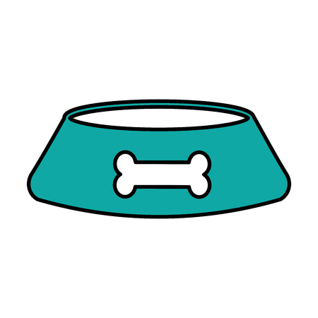 mascot dish with bone vector illustration designのイラスト素材