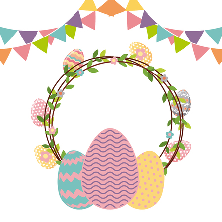 easter eggs icon over white background. colorful design. vector illustrationのイラスト素材