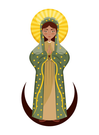 virgin mary icon over white background.のイラスト素材