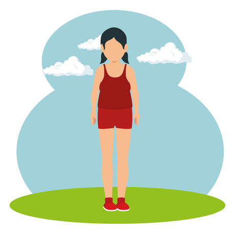 Person with sport clothes avatar vector illustration designのイラスト素材