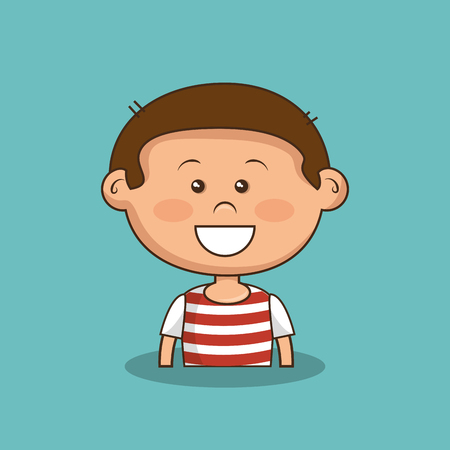 cute little boy character vector illustration designのイラスト素材