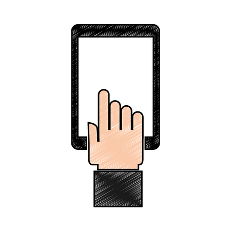hands user smartphone icon vector illustration designのイラスト素材