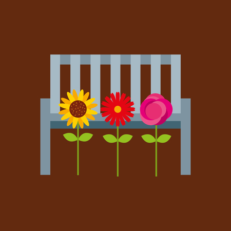 beautiful garden flat icons vector illustration designのイラスト素材