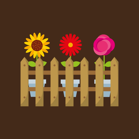 beautiful garden flat icons vector illustration designのイラスト素材