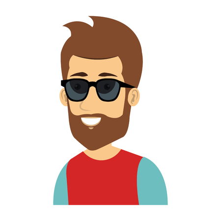 young man avatar character vector illustration designのイラスト素材