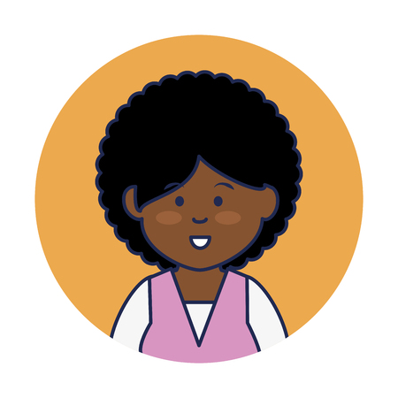 young african woman avatar character vector illustration designのイラスト素材