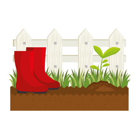 cute garden plants cultive vector illustration designのイラスト素材