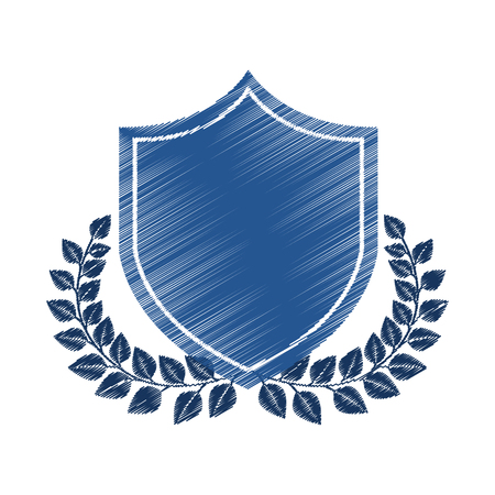 justice shield with wreath isolated icon vector illustration designのイラスト素材