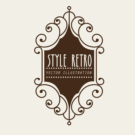 elegant frame style retro vector illustration designのイラスト素材