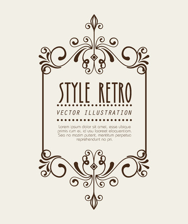 elegant frame style retro vector illustration designのイラスト素材