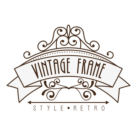 elegant frame style retro vector illustration designのイラスト素材
