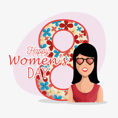 8 march women day eight, vector illustration designのイラスト素材