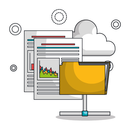 icon folder files archive isolatedのイラスト素材