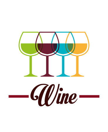 Wine glass label design isolated vector illustration eps 10.のイラスト素材