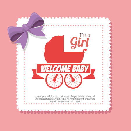 baby shower invitation card vector illustration designのイラスト素材