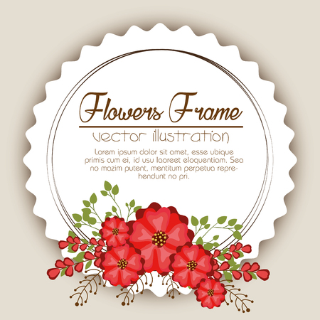 floral frame decorative icon vector illustration designのイラスト素材