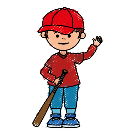Baseball player avatar character vector illustration designのイラスト素材