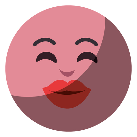 Emoticon kawaii face icon vector illustration designのイラスト素材