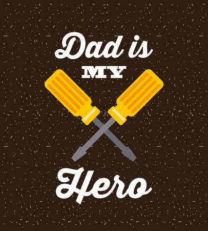 happy father day card with screwdrivers icon. colorful design. vector illustrationのイラスト素材
