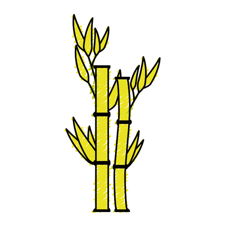 bamboo leafs isolated icon vector illustration designのイラスト素材