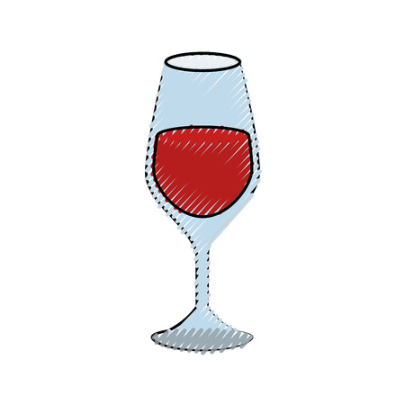 Wine glass icon over white background. colorful design. vector illustrationのイラスト素材