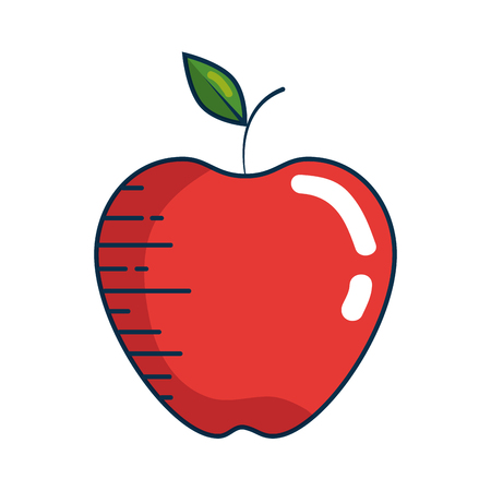 Apple fruit icon over white background. colorful design. vector illustrationのイラスト素材