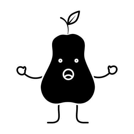 Happy pear fruit icon.のイラスト素材
