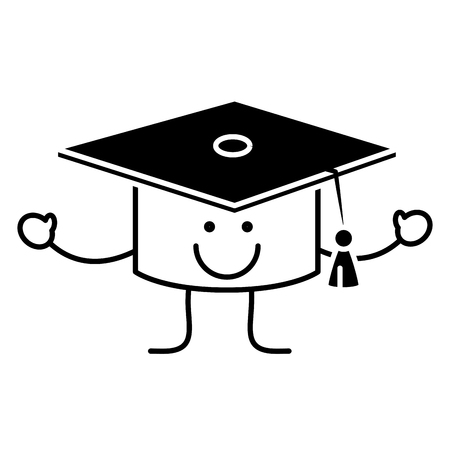 Happy graduation cap cartoon icon.のイラスト素材