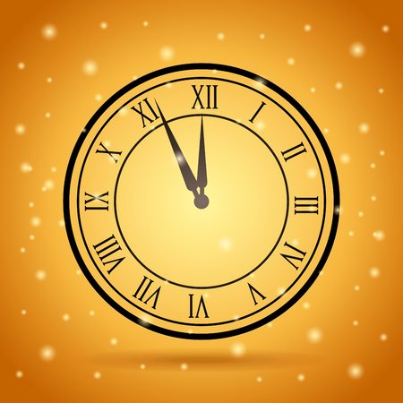 Clock device time over yellow background. vector illustrationのイラスト素材