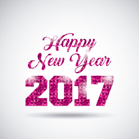 Happy new year 2017 card. colorful design. vector illustration