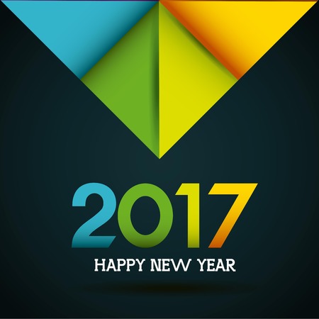 Happy new year 2017 card. colorful design. vector illustrationのイラスト素材
