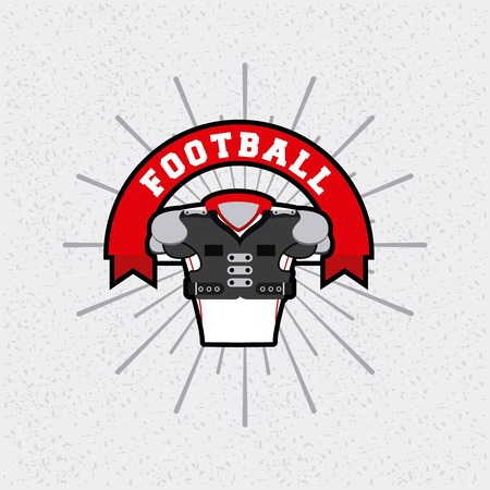 american football with body protection element over white background.  colorful design. vector illustrationのイラスト素材