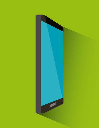 smartphone device icon over green background. vector illustrationのイラスト素材