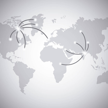 gray world map over white background. vector illustrationのイラスト素材