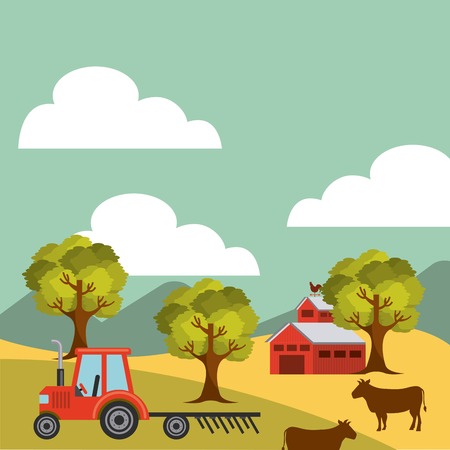 agriculture production landscape icon vector illustration designのイラスト素材