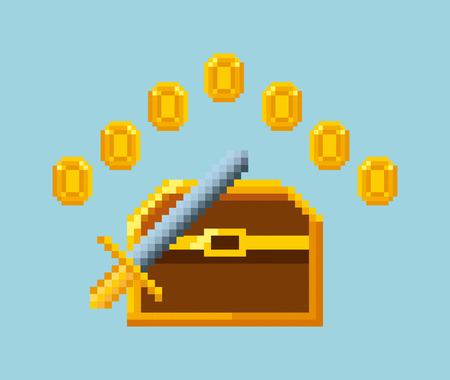 Pixelated video game icons vector illustration designのイラスト素材
