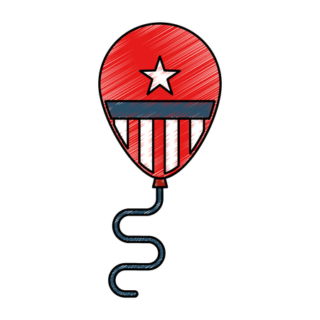 united states of america balloon air vector illustration designのイラスト素材